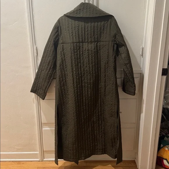 ALO Yoga Quilted Skyline Long Coat size xs/s olive green - Picture 10 of 10